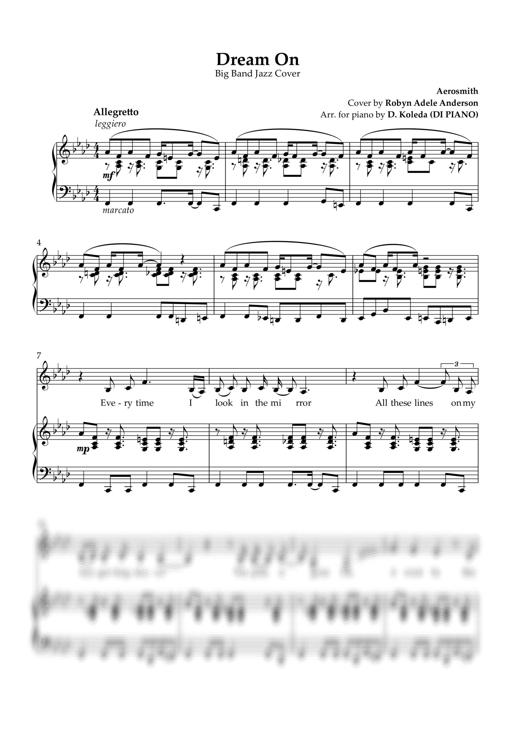 Dream On (Big Band Jazz Cover by Robyn Adele Anderson) - Full Score_page-0001