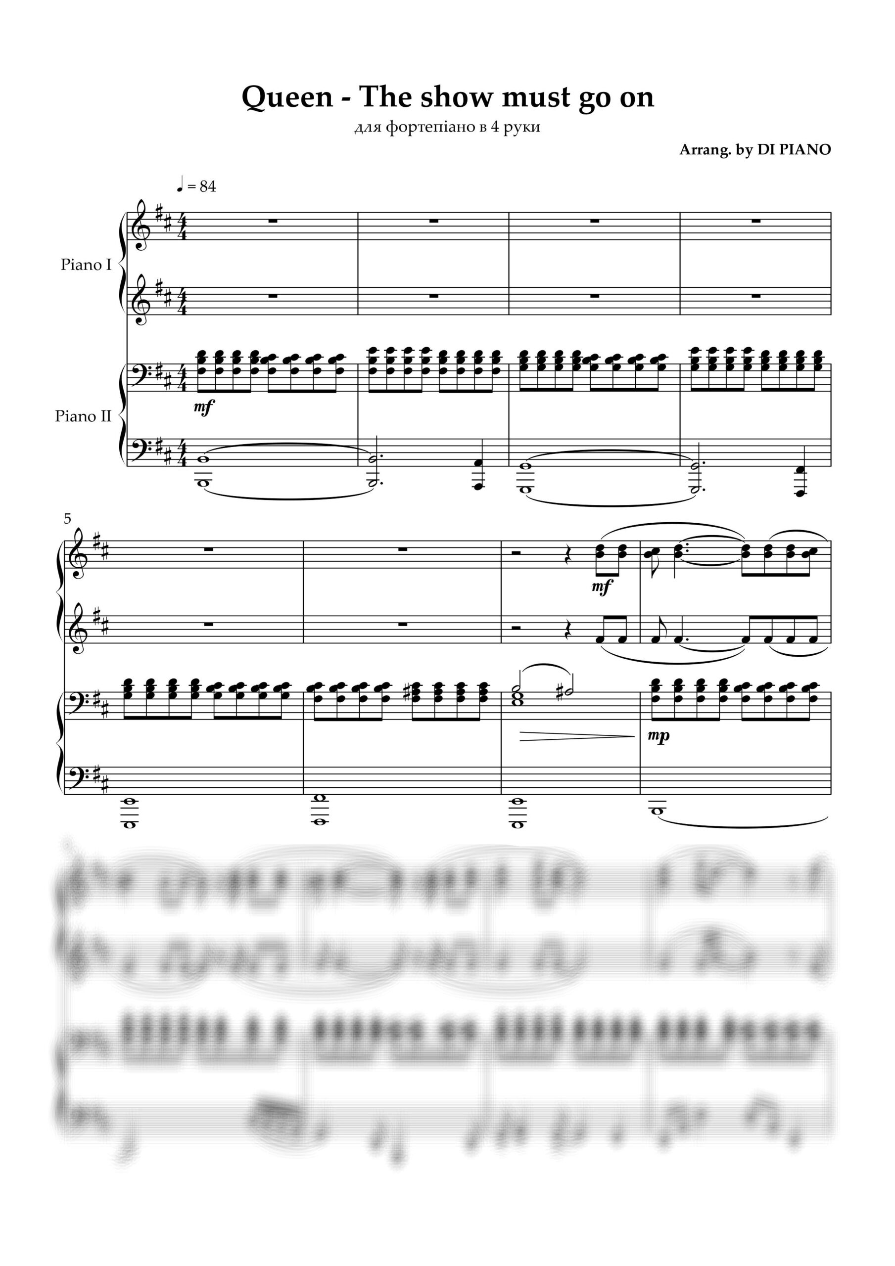 Queen - The show must go on 4hands - Full Score_page-0001